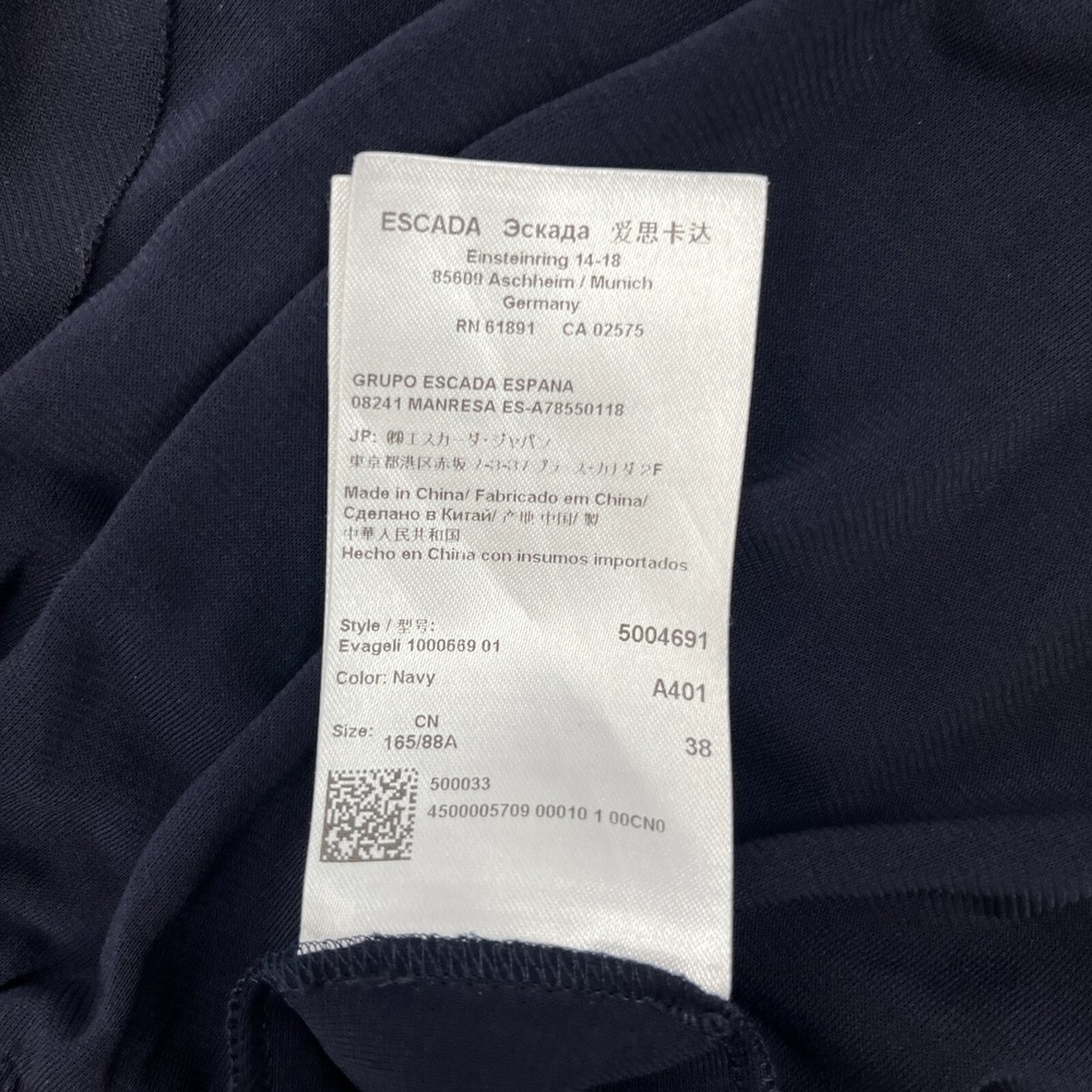 Escada Womens 38 Navy Blue Blouson Dress Viscose Blend Career Business Cocktail - Picture 15 of 15